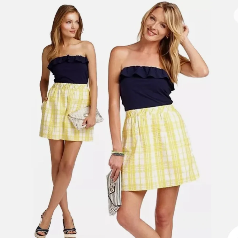 Lilly Pulitzer Esmeralda
Starfruit Yellow Sucker For Plaid Combo Navy Dress Sz L - Picture 4 of 15